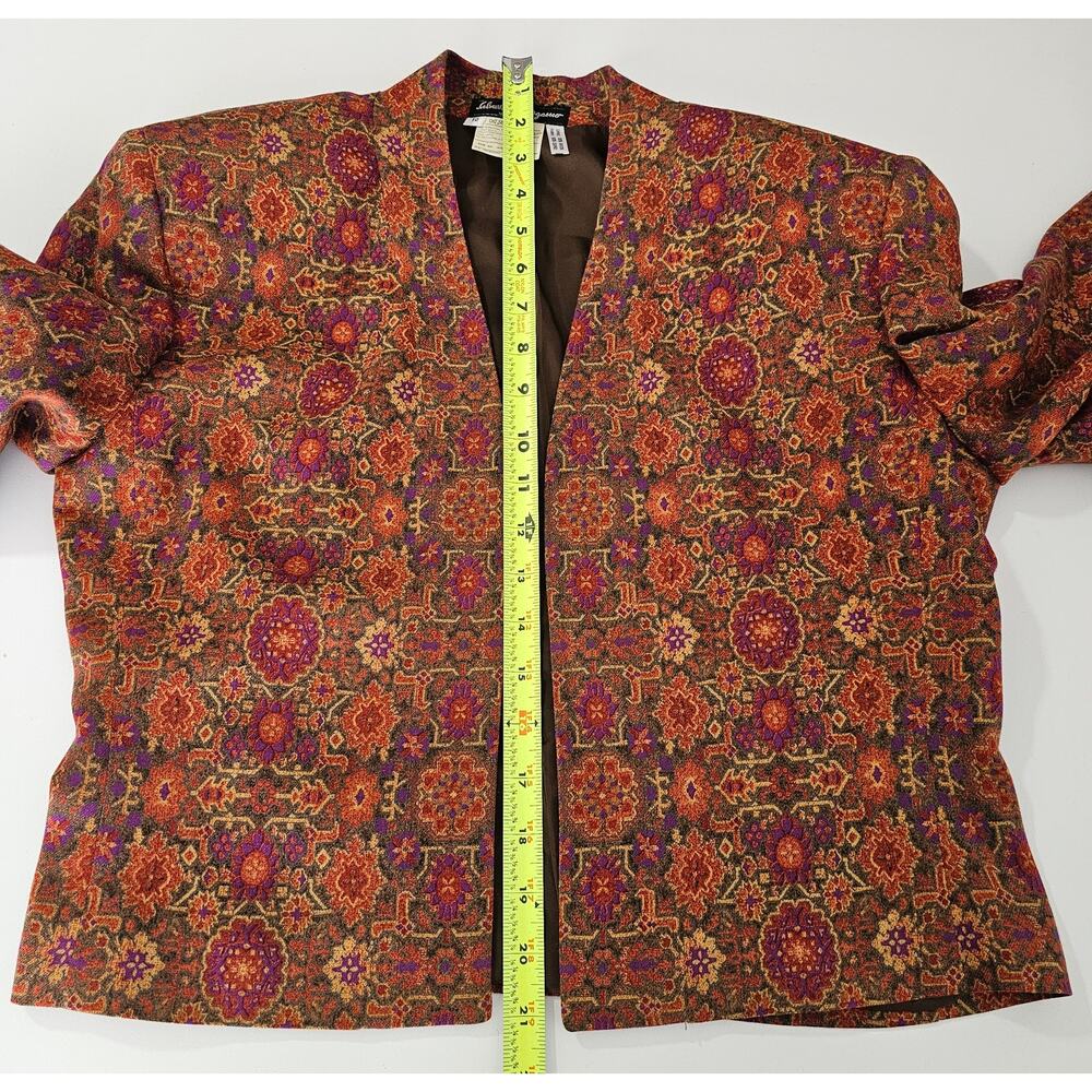 VTG 90's Salvatore Ferragamo Made in Italy Wool Cropped Open Jacket/Blazer 10 - Picture 5 of 8